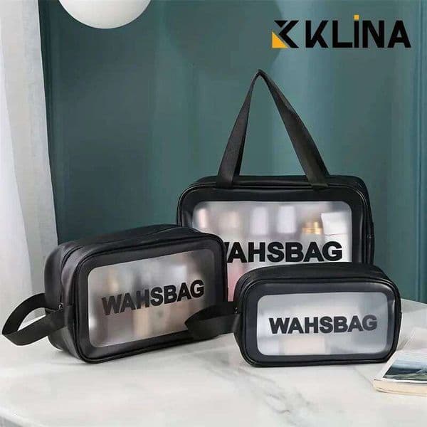 3PCS Portable Makeup Large Capacity Make Up Brushes Lipstick Travel Cosmetics Storage Toiletry Bag Waterproof Transparent