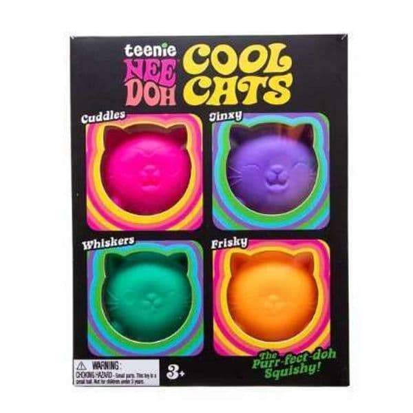 NeeDoh Teenie Cool Cat Adult Decompression Toys Kneading and Stress Relief Tools a box of 4