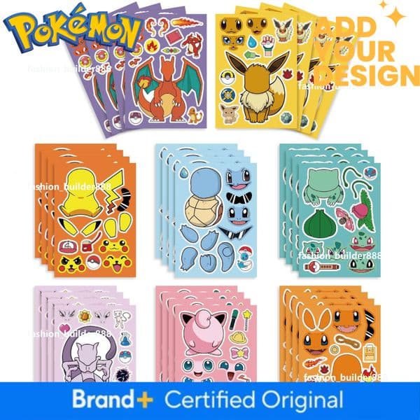 Cm2304005Pokemon Pikachu Children's Anime Cartoon Parent-Child Interactive Educational Puzzle DIY Sticker Hot Sell