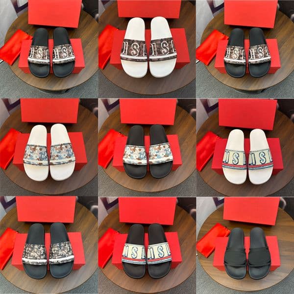 Designer Retro Denim Print Mens Summer Slides Slippers Fashion Comfort Non Slip Indoor Outdoor Sandals 1112