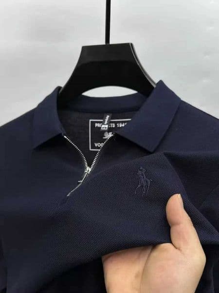 High end brand embroidered mens short sleeve half zip polo shirt short sleeve summer breathable business casual Paul T-shirt Z251104