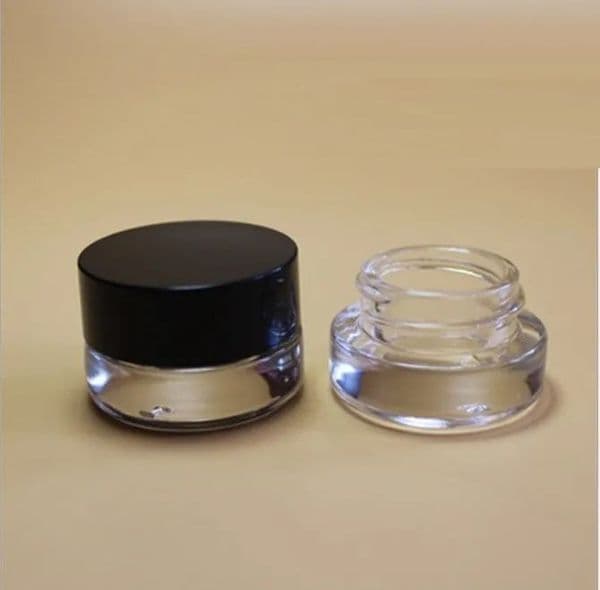 500 X 3g Traval Small cream make up Glass jar Bottles with aluminum lids white pe pad 3cc 1/10oz cosmetic packaging