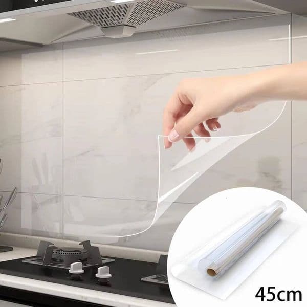 45Cm Transparent Wallpaper Suitable For Kitchens Electrostatic Adsorption Protective Film Oil-Proof Wall Sticker Home Decoration