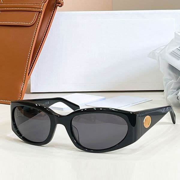 Luxury 26SS Womens Cat Eye Sunglasses Acetate Fiber Frame Wide Legs UV Protection 400 French Retro Face Enhancing Small Goggles CL40347U Model