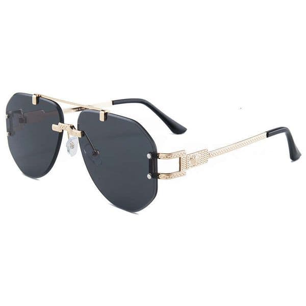 2026 New European American Sunglasses, UV400 Protection, Frameless Cut Edge Metal Eyewear, Double Bridge Trendy Unisex Glasses