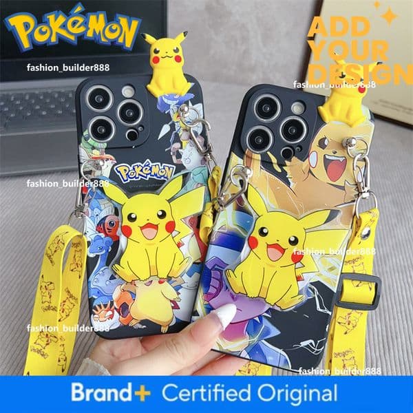 Pokemon Pikachu 16 Pro Max Phone Case With Stand, Cute For Iphone 11 And 13 Mini