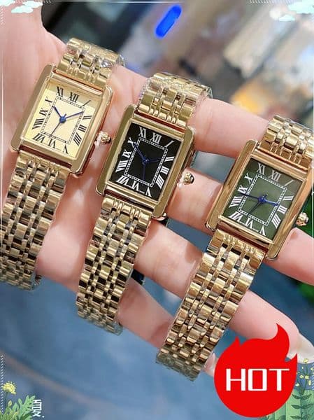 Designer Luxury women tank watches square fashion style watch lady quartz movement stainless steel strap casual womens wristwatches