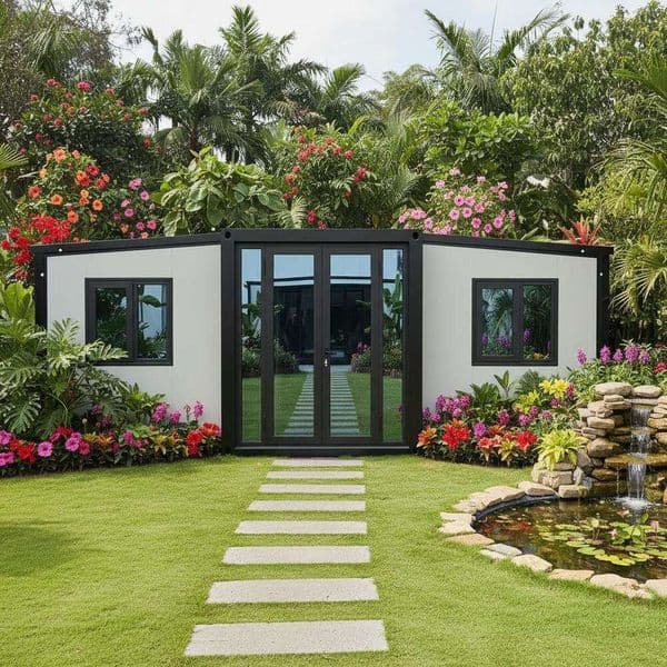 Luxury Expandable Container Home 3 Bedroom Folding House For Residential Use Prefabricated Modular Villa With Terrace And Glass Walls