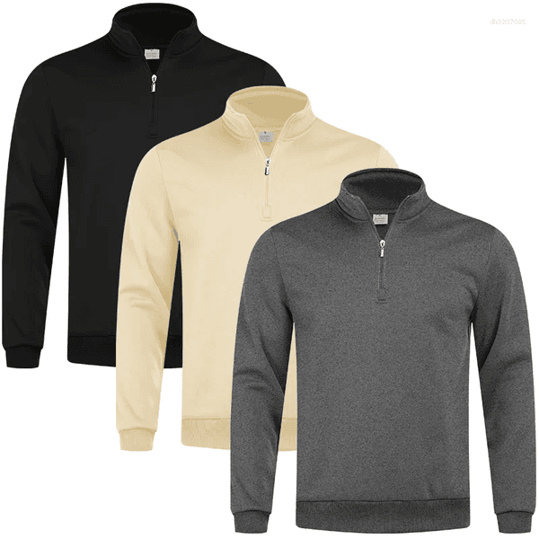 Men's Hoodies Pure Mock Neck Soft Knit Long Sleeve Quarter Zip Comfortable Pullover Sweater For Daily Wear