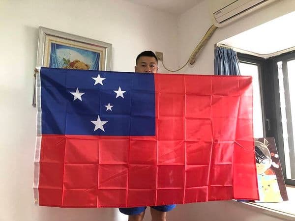 Samoa Flag 90x150cm Double Penetration Polyester Hanging Samoa WS American Samoan Flag With Brass Grommets For Decor