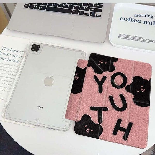 iPad Air Tablet Case Y-Fold 9th Generation 10.2 Little Black Bear Shockproof Mini 6 7 Acrylic Pro 11inch