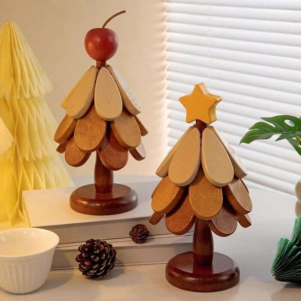 Wooden Tree Coaster Solid Wood Home Desktop Decoration Bowl Plate Heat Insulation Mat Water Cup Beverage Placemat Christmas Gift B5