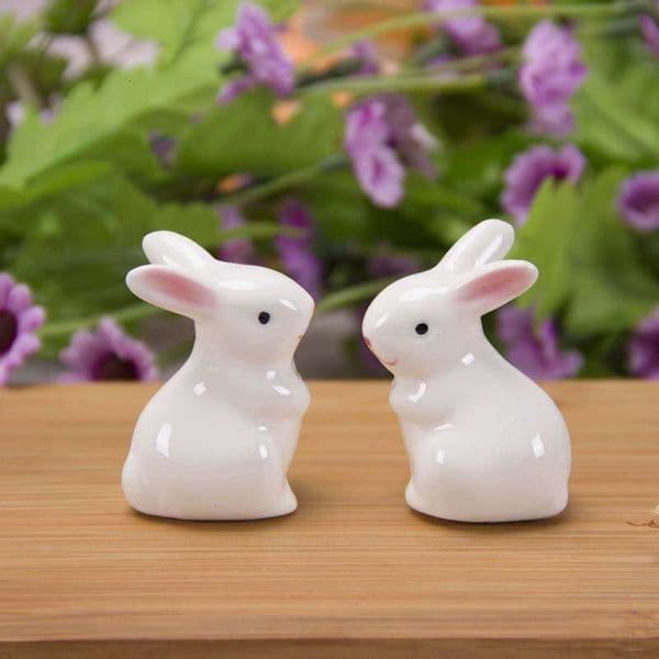 Little White Lucky Cute Ceramic Crafts Rabbit Home Decor Potted Plants Bonsai Rockery Small Ornaments