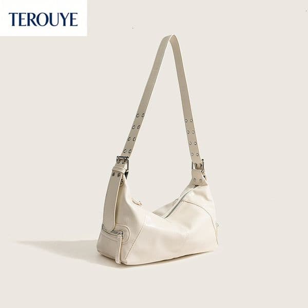 TEROUYE bag 2025 autumn and winter new French niche design trend, light luxury spicy girl style, fashionable retro women's shoulder bag,