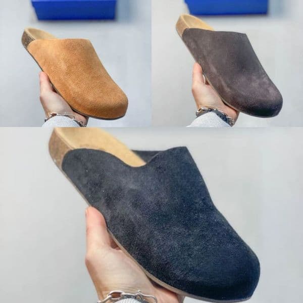 Designer Clogs Slippers Clog Taupe Suede Cork Flat Fashion Winter Summer Leather Slide Favourite Beach Sandals Casual Shoes Women Men Size 35-46