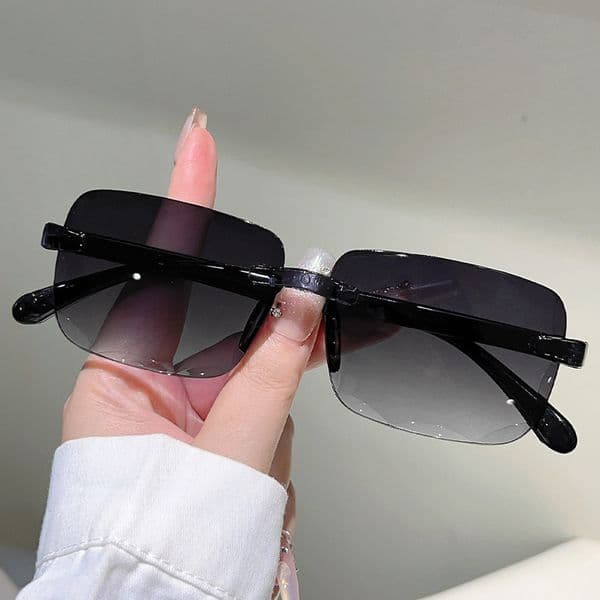 Korean Style Hot Trend Diamond Cut Edge Frameless Light Blocking Multi-color Optional Fashion One-piece Sunglasses Wholesale