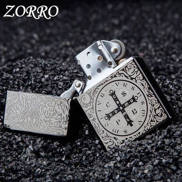 Zorro New 902 Windproof Kerosene Lighter Brass Old Vintage Sanding Wheel Lighters Men's Gift Accessories