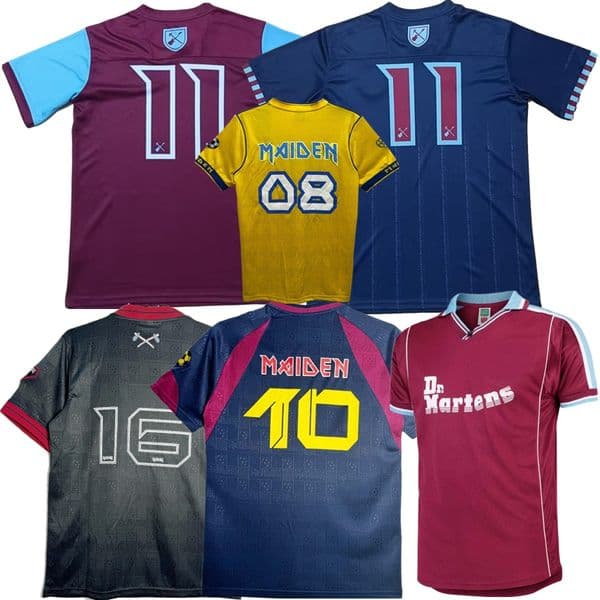 1976 1980 1995 96 97 98 99 2000 01 2008 2010 2011 16 Retro Iron Maiden Soccer Jerseys West United LAMPARD DI CANIO SUKUR FERDINAND vintage classic football shirts