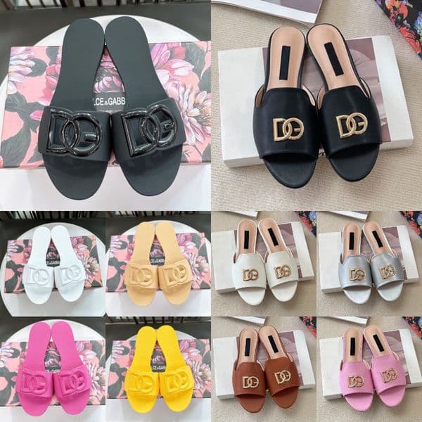 Designer Sandal Women Interlocking Slide Rubber Slippers Ladies Flat Beach Colorful shower waterproof slide High quality and comfortable genuine leather sandals