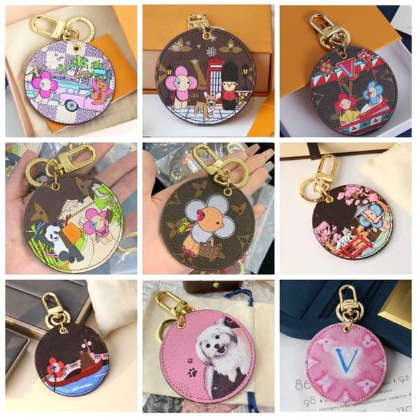 Fashion Designer Keychain Ladies Keychain Classic Exquisite Keychain High Quality leather Multicolor Luxury logo keychain wallet Keychain Christmas