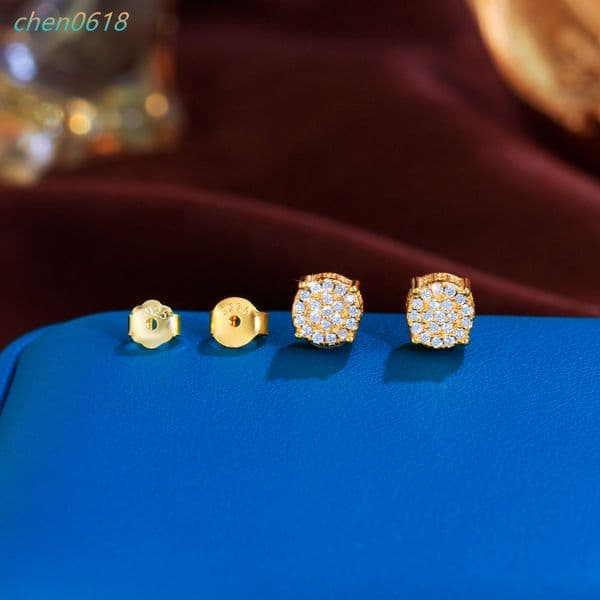 925 Sterling Silver Glittery Cubic Moissaniteia Stud Earrings for Women Versatile Daily Jewelry Anniversaries Birthdays Festive Gift