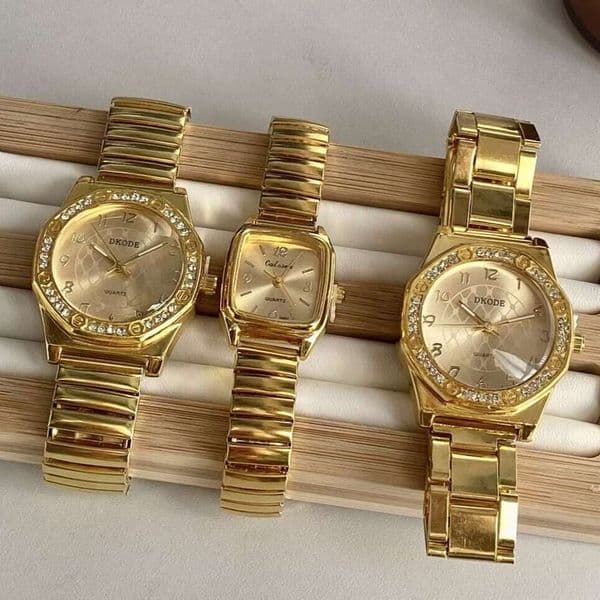 With Box Vintage Large Design Dial Women's gold Elastic Band Dainty Quartz Watch Free gift