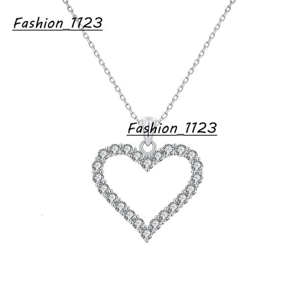 Fast Delivery 925 Sterling Silver 2mm Moissanite Vvs1 GRA Certified Heart Pendant Valentines Day Gift Womens Necklace