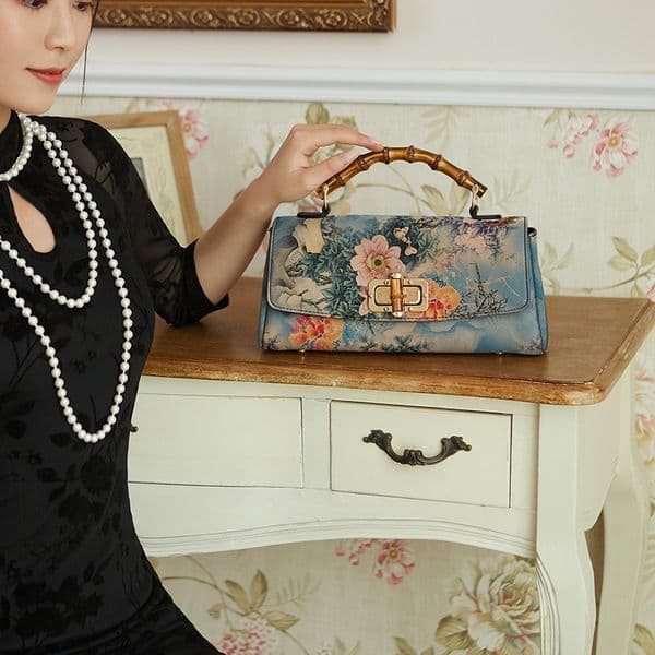 Feiyan Free Shipping Designer Bag Cheongsam Style Leather Retro Shoulder Bag Handmade Ethnic Style Trendy Women's Handbag