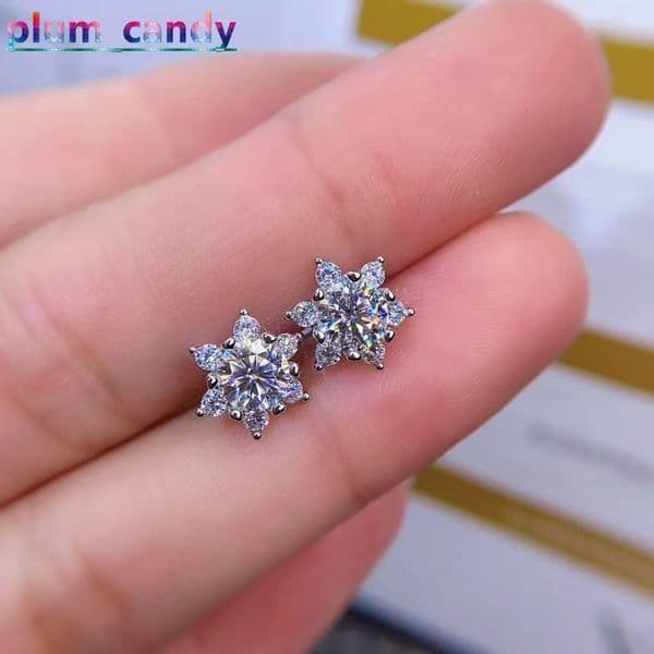 Six star style moisanite earrings attractive character women silver earrings 925 sterling silver shiny better than diamond gift