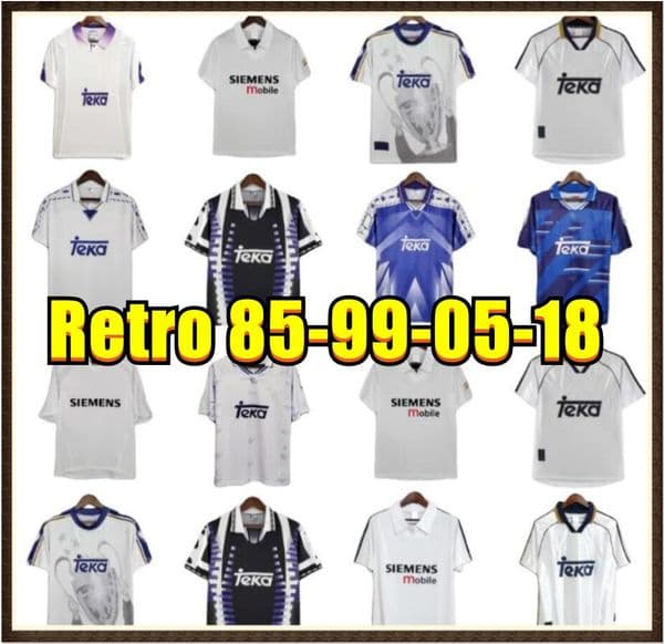 85 87 88 94 96 97 98 99 00 01 02 03 04 05 Retro Real Madridsoccer Jerseys Vintage Classic Shirts Ronaldo Raul R.Carlos Guti Figo Seedorf Mijatovic Sergio Ramos