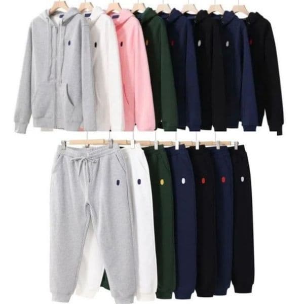 hoodies for men Small Horse Embroidery Designer Fleece Jacket Men's Sweatshirt - Zip-Up Casual Fashion Loose Sportwear Polyester