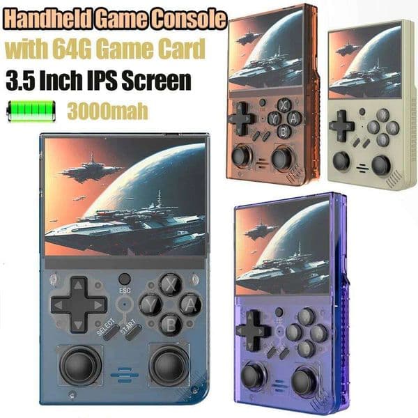 R35 Plus Game Console 3000mAh 3.5 Inch IPS Screen Portable Handheld Video Player 10000+ Games Gift for Boys Girls H260206
