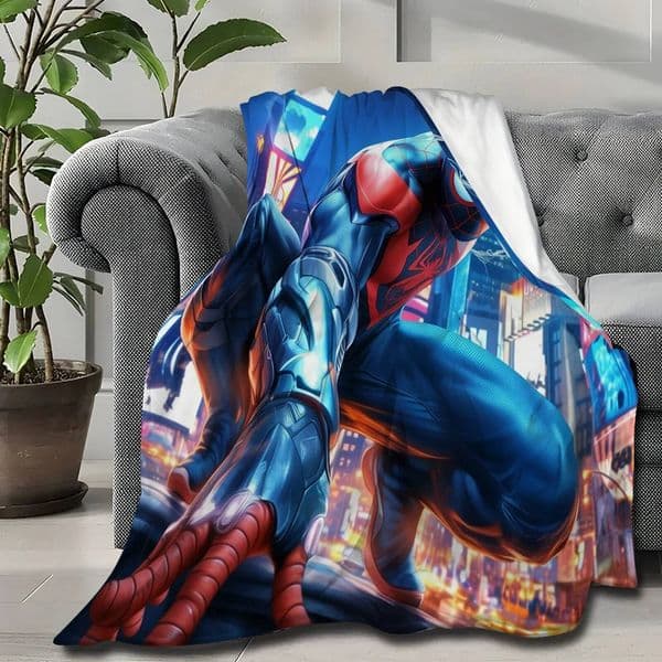 Marvel 1Pc Marvel Superhero Character Print Blanket Ultra Soft Skin-Friendly Lightweight Travel Throw For Sofa Bed Picnic Home Decor Luxury Marvel Blanket