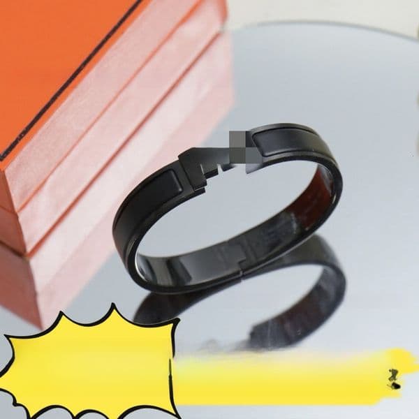 Wholesale High Version Aima Warrior H Cross-Border Unisex Couple Matte Luxury Versatile Black Enamel Bracelet