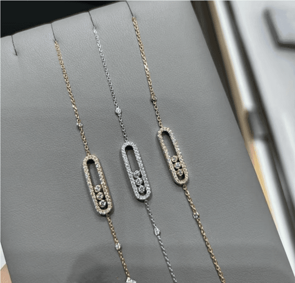 High-quality, light luxury small bracelet, designer's full diamond sliding three-diamond bracelet