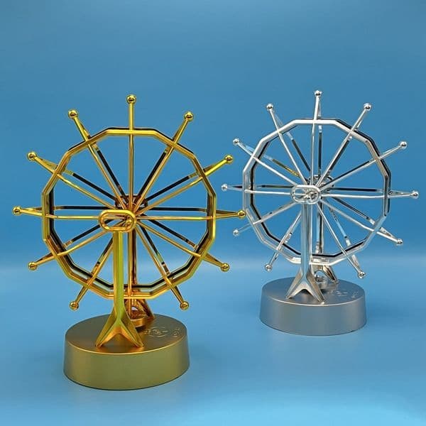 Free Shipping New Creative Gold Silver Ferris Wheel Perpetual Motion Ornament Decoration Home Craft USB Battery Dual Use