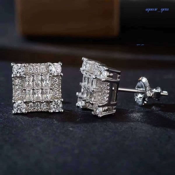 Fine Jewelry VVS Moissanite Romantic Heart Lab Grown Diamond Women Stud Earrings Rhodium Plated S925 Sterling Silver