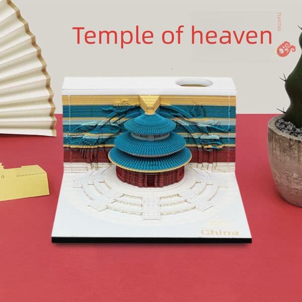 ddmySat Bestseller 3D Pop-Up Book Forbidden City and Temple of Heaven Model - Cultural Grain Festival Hall Memo Creative Gift