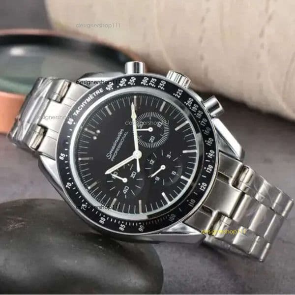AAAAA Sea 007 Professional Stainless Steel Wrist for Men speed master Mens Watches All Dial Work Quartz Watch Stopwatch 300 omgs-019