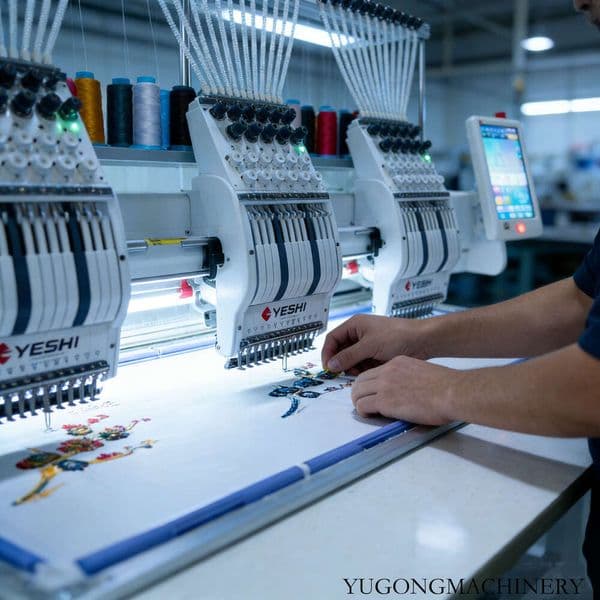 Industrial 2 Head Embroidery Machine for Leather Goods and Bags 12 Needles Heavy Duty Construction for Continuous Commercial Operation