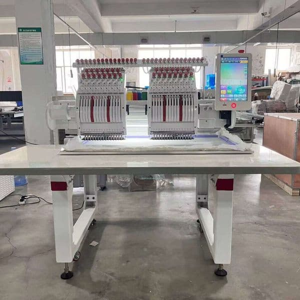 Professional Two Head Embroidery Machine for Retail Customization Kiosks 12 Needles Compact Multi Head Design for Shopping Mall Service