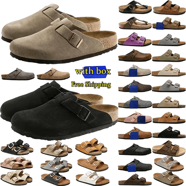 Designer Clogs Sandals birkensandal women Clog Slippers Cork Flat High Quality Fashion Summer Genuine Leather Slide Favourite Beach Casual Shoes Women Men