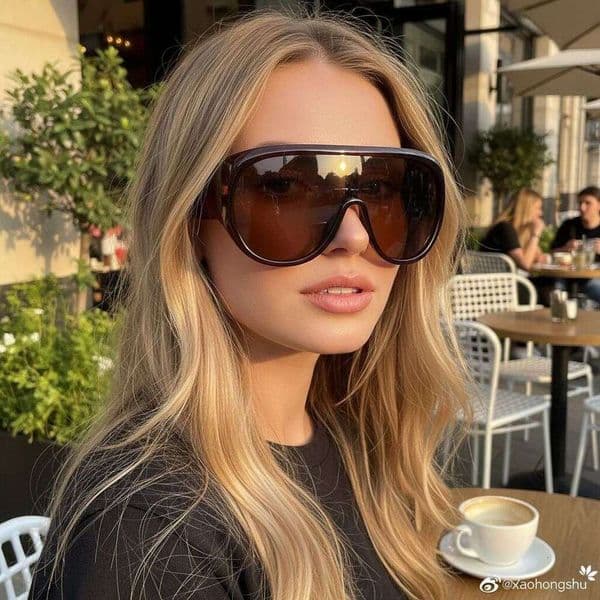 Designer sunglasses European and American New Large Frame Personality Versatile Street Style Internet Celebrity Sunglasses Unisex Fashion Show Trendy Glasses