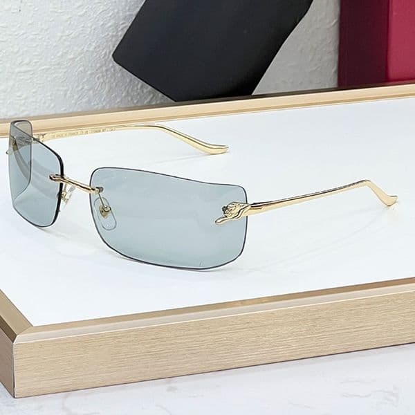 CT0503 Panthere de Sunglasses Retro Square Rimless Sunglasses Women Seaside Cheetah Decoration Frameless Gradient Lens Eyeglasse Outdoor UV400 Protecton Shades