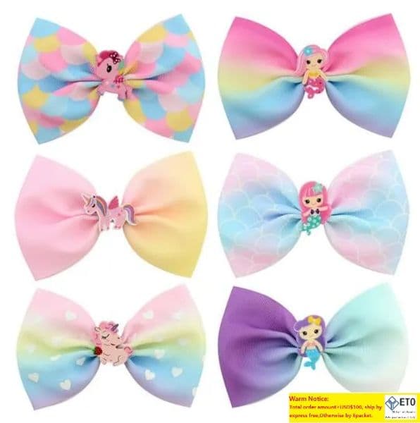 New Girl Accessories Hair Bows Flowers Mermaid Design Girl Clippers Girls Hair Clips Hair Accessory LL