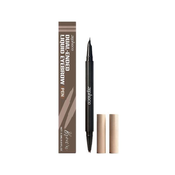 zephoco Brown 2-in-1 Liquid Eyebrow Pencil Shapes eyebrows smoothly, provides rich color and is resistant to smudging