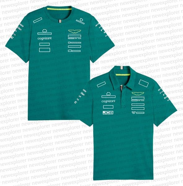 F1 2026 team T-shirt men's formula 1 driver polo Shirt Plus Size Green F1 Racing Suit Fans Polo collar short sleeve T-shirt custom casual breathable quick-drying tee