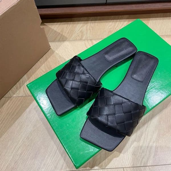 5a High quality Simple Flat Woven slippers Slides women's Beach sandals Vacation Walking shoes Luxury designer Slides for weomens Casual slip on slippers