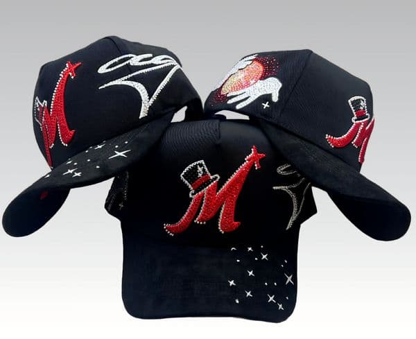 El Mago 3D Embroidery Dandy Snapback Cap - Classic Black w/Red 'M' Emblem