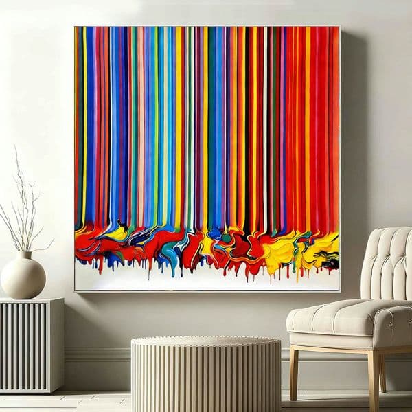 Hand Painted Oil Painting Modern Colorful Abstract Repro on Canvas Art Home Decor Wall Art for Living Room Decoration Picture (No Framed) -SH1320